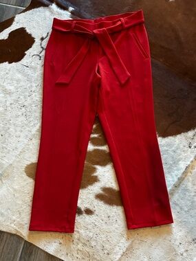 NWOT Women’s Red Belted Ankle Pants